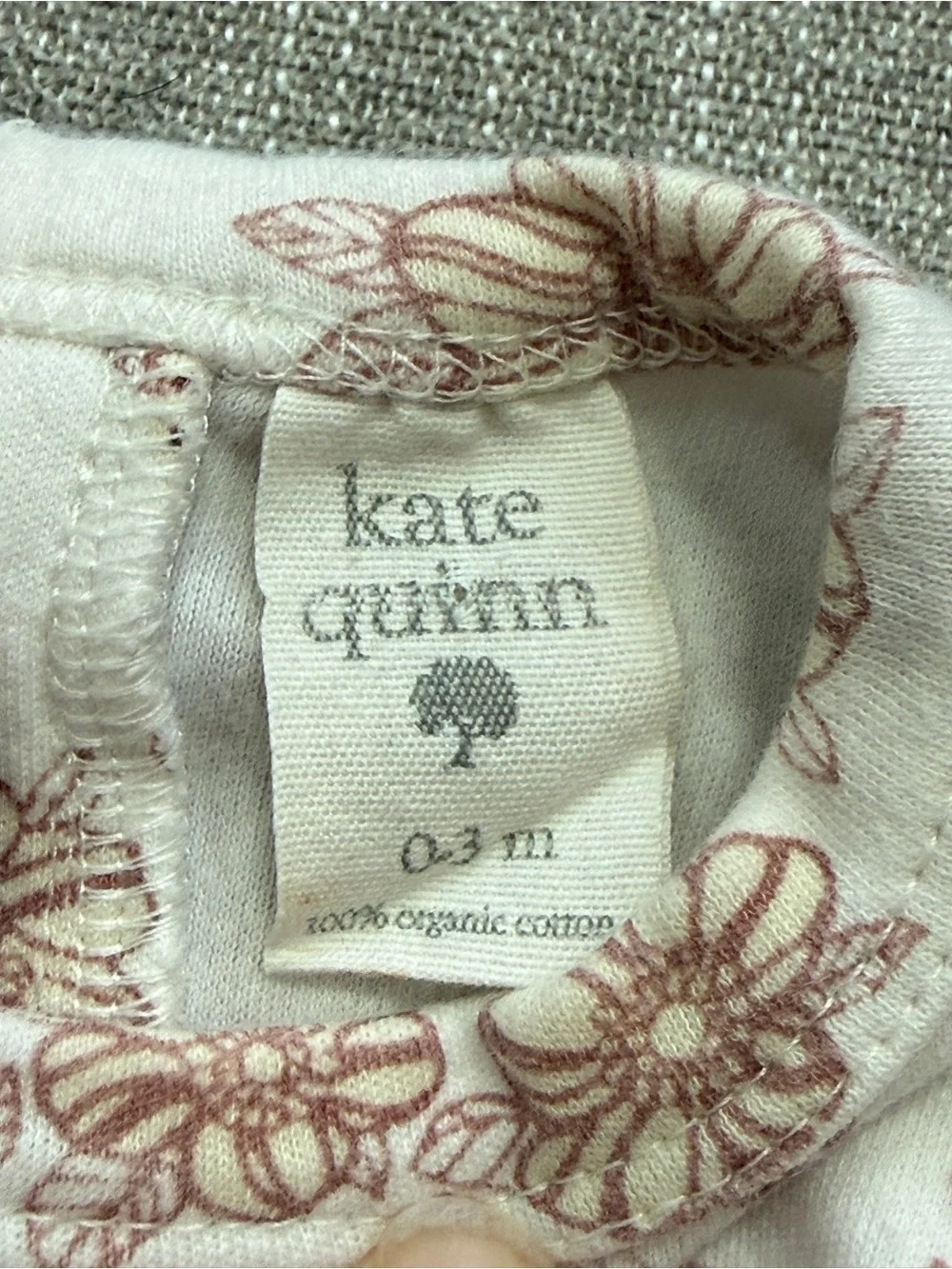 kate quinn Cream Floral Ruffle-Sleeve Baby Bodysuit with Rust Sleeves